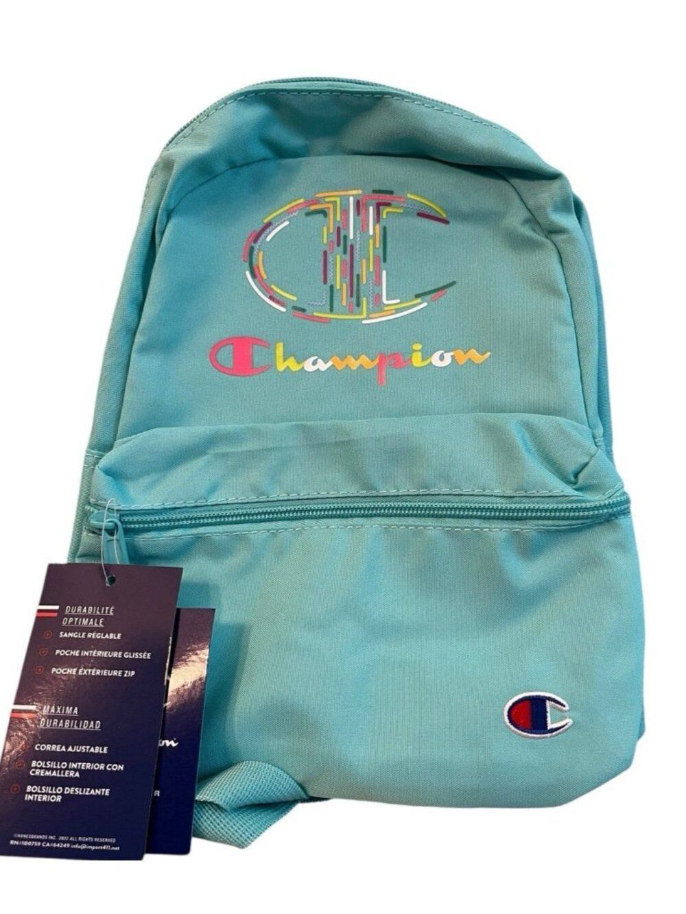 Champion Kids Mini Backpack Green Travel School Bag Logo Adjustable  Straps NWT